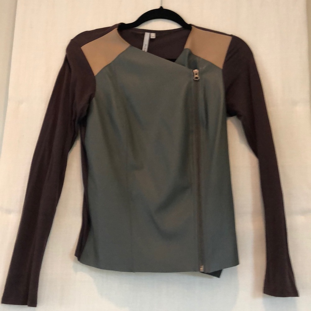 Michael stars gray tan and dark brown jacket